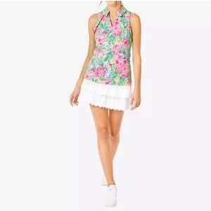 Lilly Pulitzer Martina Sleeveless Polo Top in Pear Necessities Size M